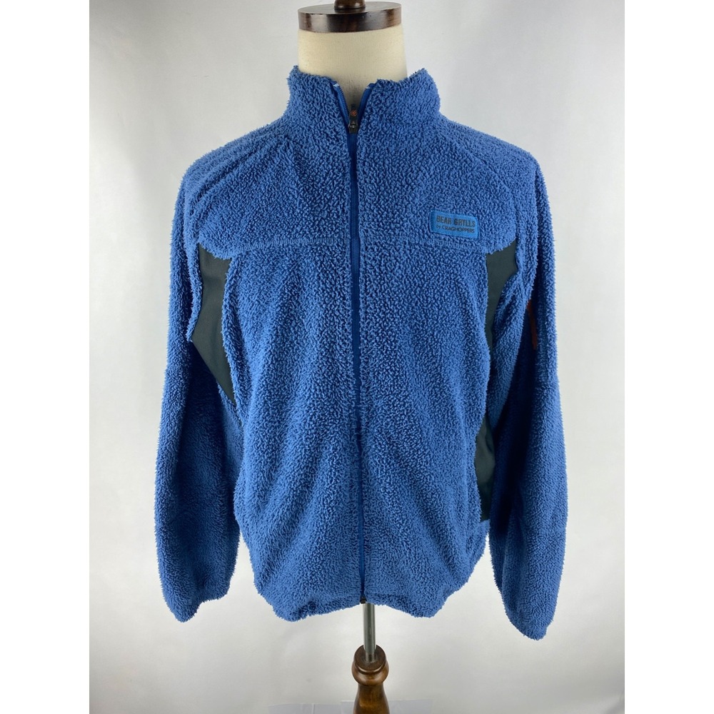 Bear Gryllsโ Craghoppers Mens 2XL (Fits XL) Blue Sherpa Fuzzy Fleece Jacket Blue